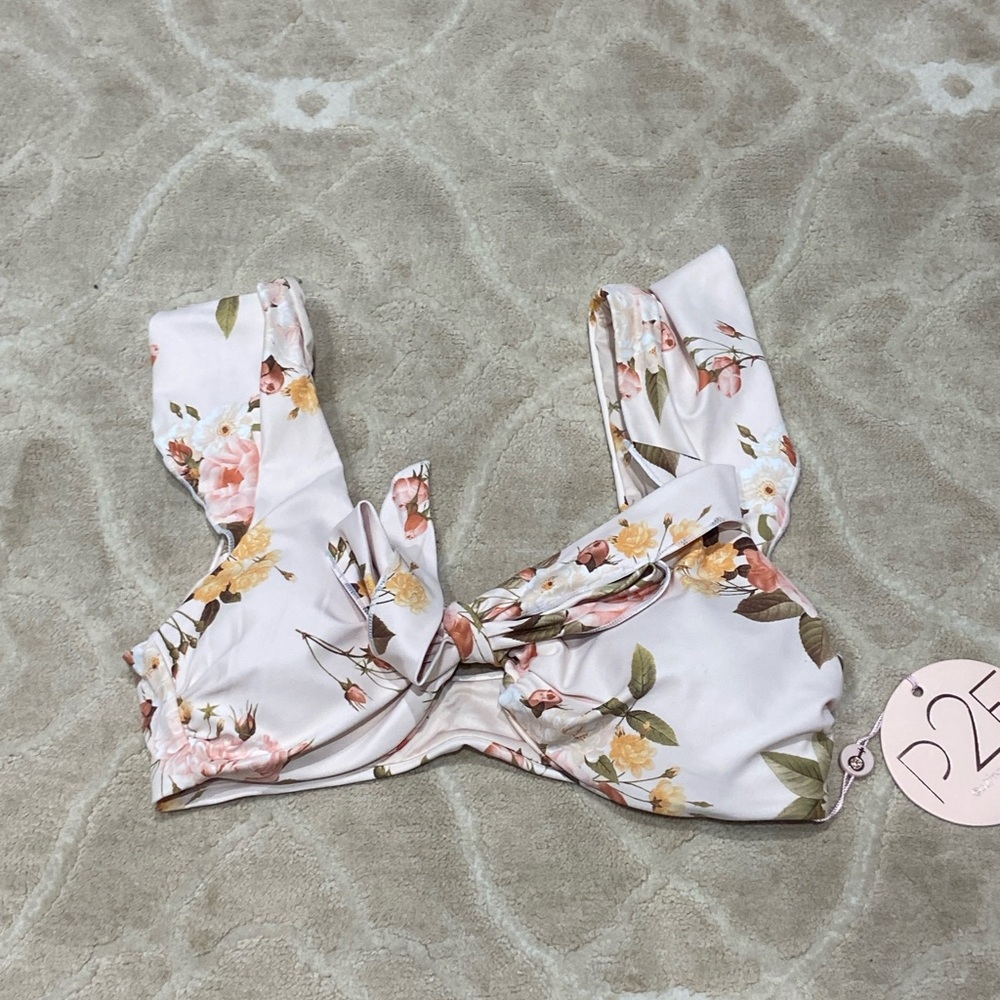 Power to the flower p2f Floral Print Women's bikini tie Top